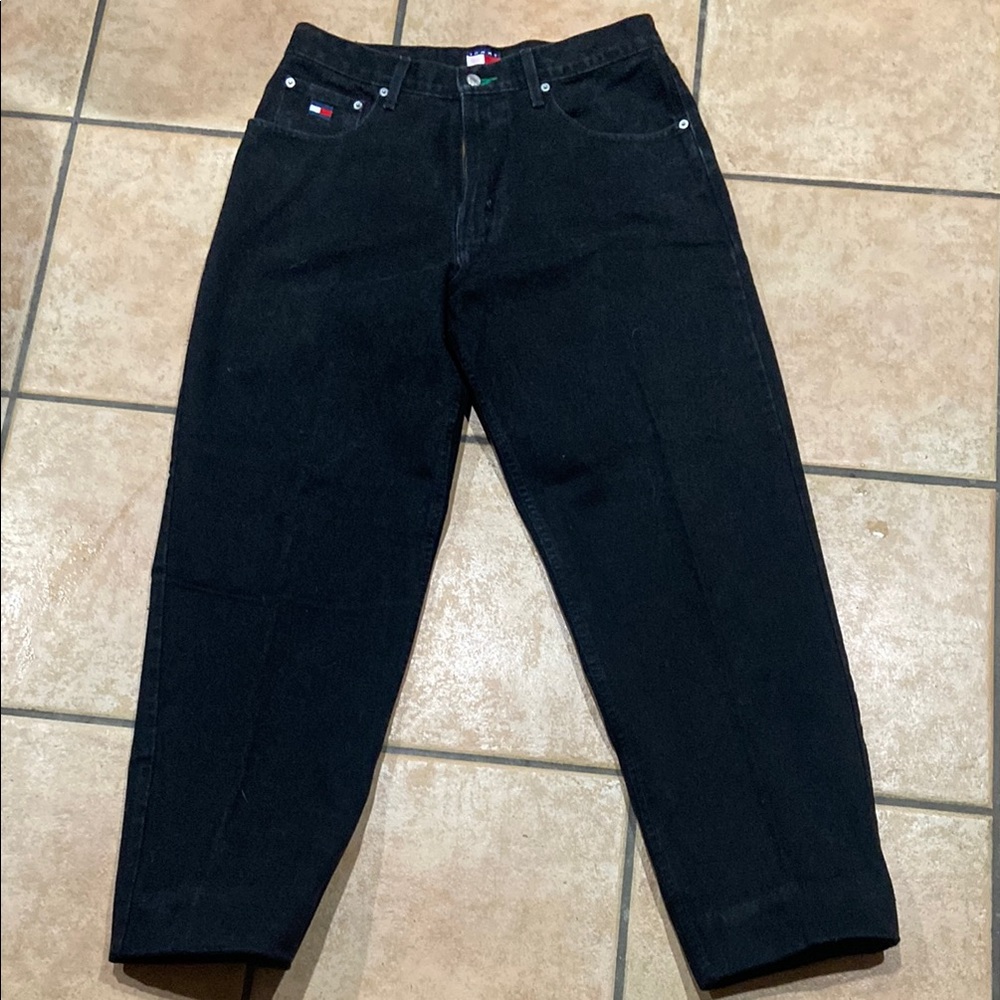 Tommy Hilfiger Tag 32x32 Straight Relaxed Black Jeans Classic Style